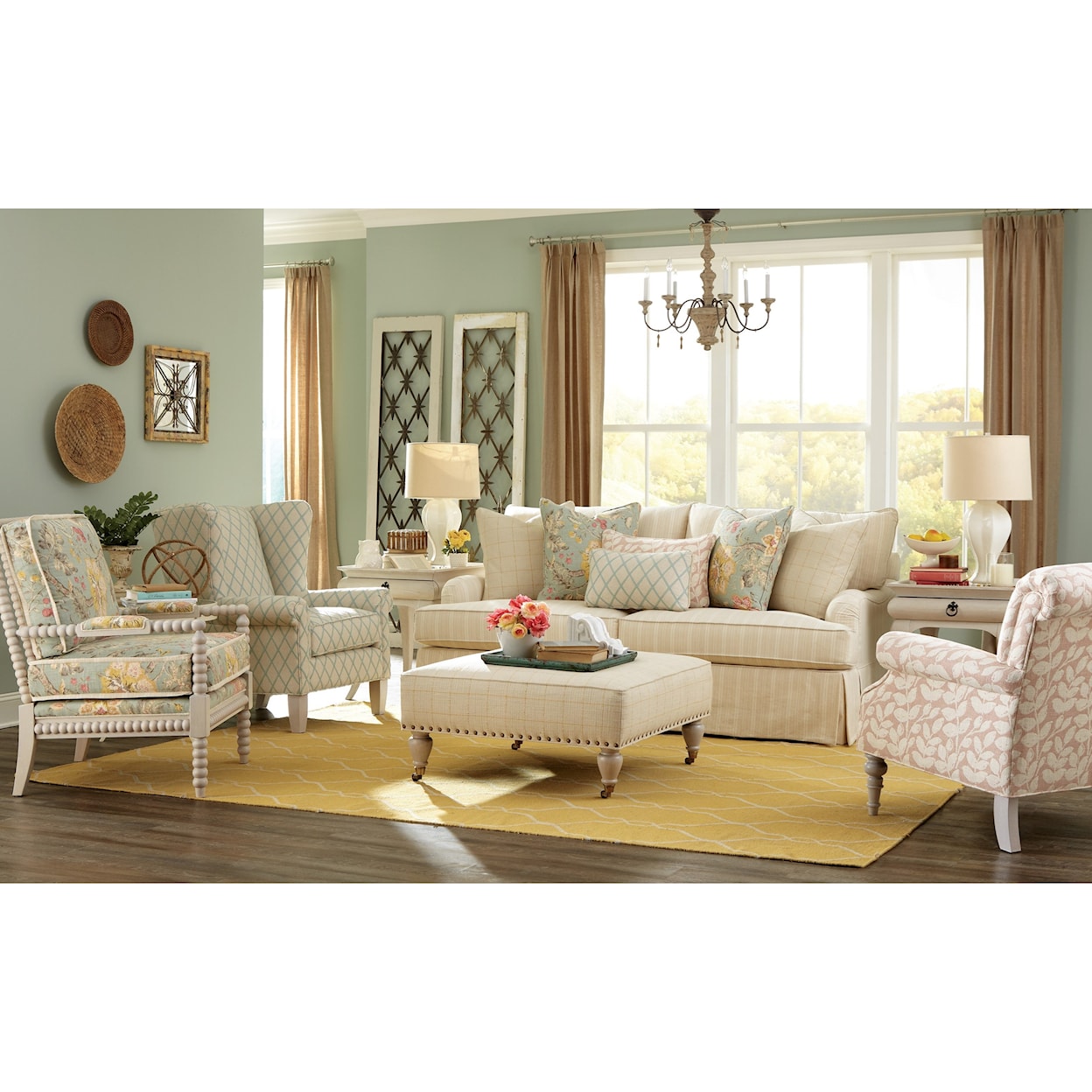 PD Cottage by Craftmaster P973650BD 98 Inch Sofa