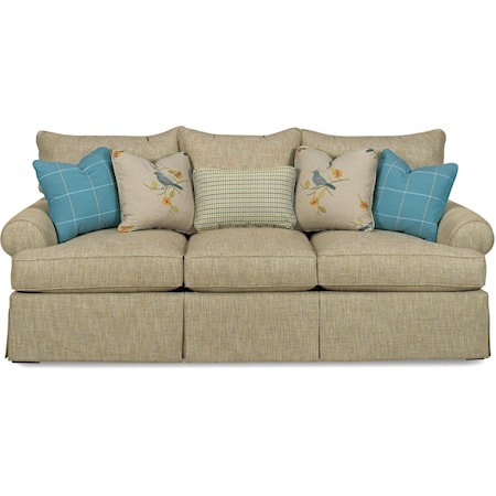 Loose Pillow Back Sofa with Skirt