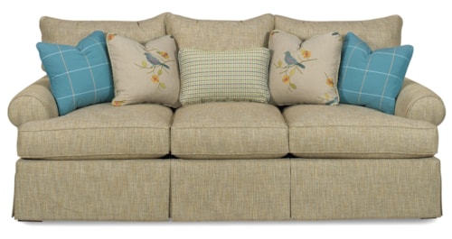 Loose Pillow Back Sofa with Skirt