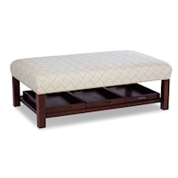 Contemporary Storage Bench Ottoman with Three Storage Trays