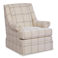 Traditional Skirted Chair with Modified Wing Back and Rolled Arms