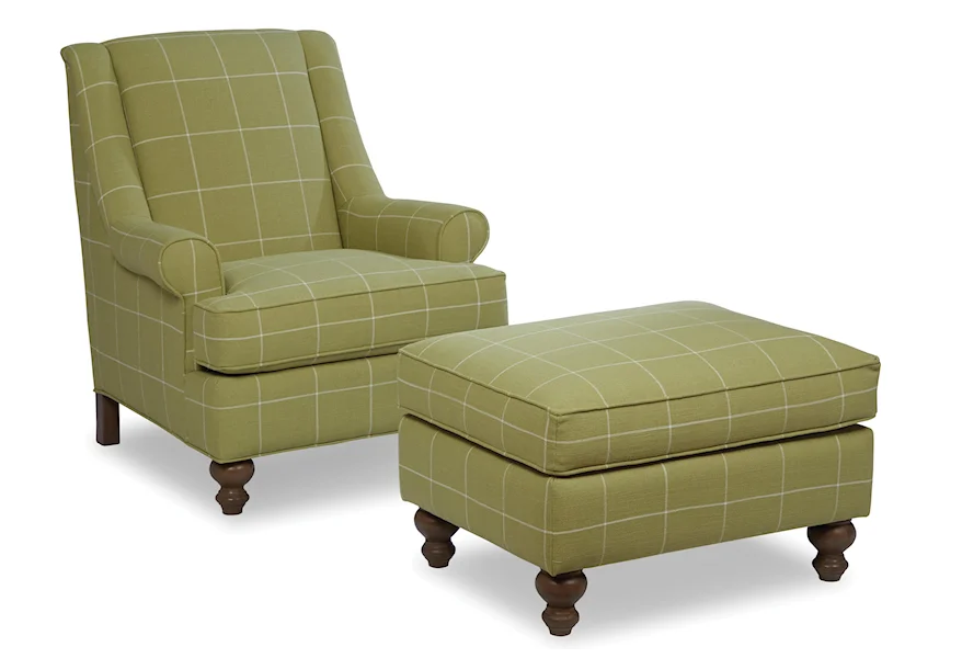 Upholstered Chairs Chair & Ottoman Set by Paula Deen by Craftmaster at Powell's Furniture and Mattress