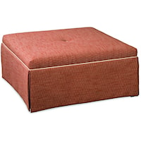 Square Cocktail Ottoman with Skirt and Tufted Seat