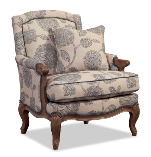 Exposed Wood Chair with Cabriole Legs 
