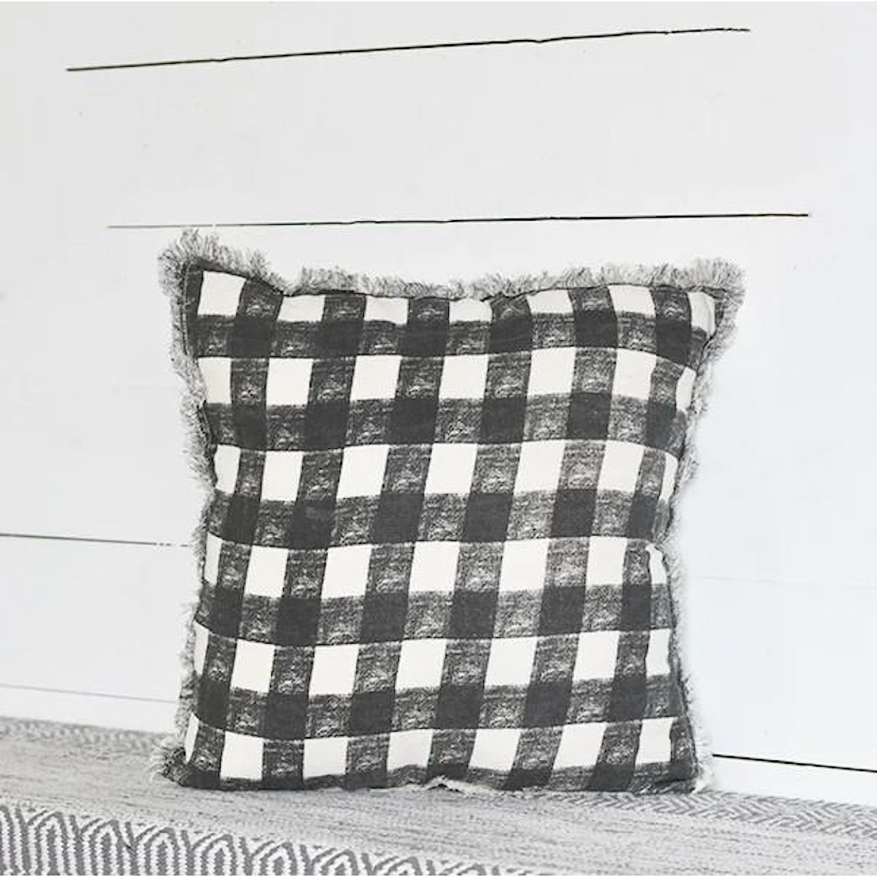 PD Home & Garden Accent Pillows Black Check Cross Pillow