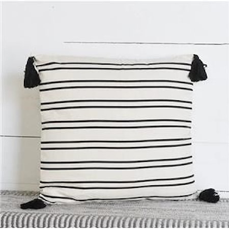 18&quot; Black/White Stripe Pillow