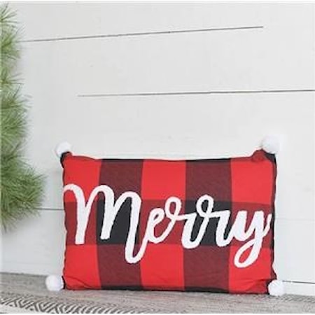 Red/Black Plain Merry Pillow
