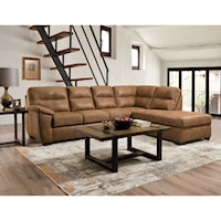 Transitional 2-Piece Sectional with Right-Facing Chaise