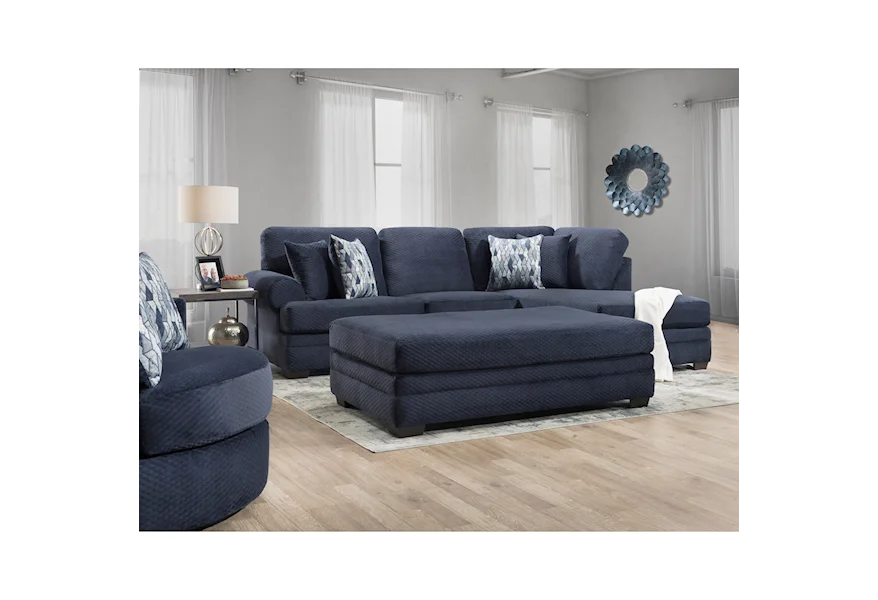 7000 Three Seat Sectional with Rounded Arms by Peak Living at Sam's Appliance & Furniture