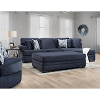 Three Seat Sectional Sofa with Rounded Arms