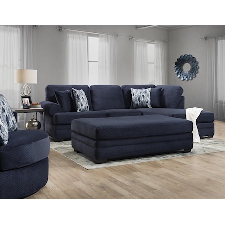 Two pieces Chaise Sectional Eclipse Navy