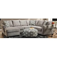 Modern Plush Sectional Sofa with Chaise and Accent Pillows