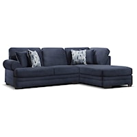 125" Sectional Sofa with Chaise and Accent Pillows