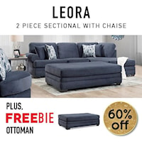 Sectional Sofa with Freebie Ottoman in Eclipse!