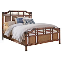 King Bed with Rattan Panels