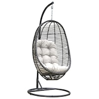 Graphite Woven Hanging Chair and Stand