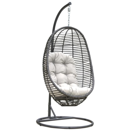 Graphite Hanging Chair and Stand