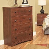 Casual Warm Cinnamon 4-Drawer Chest