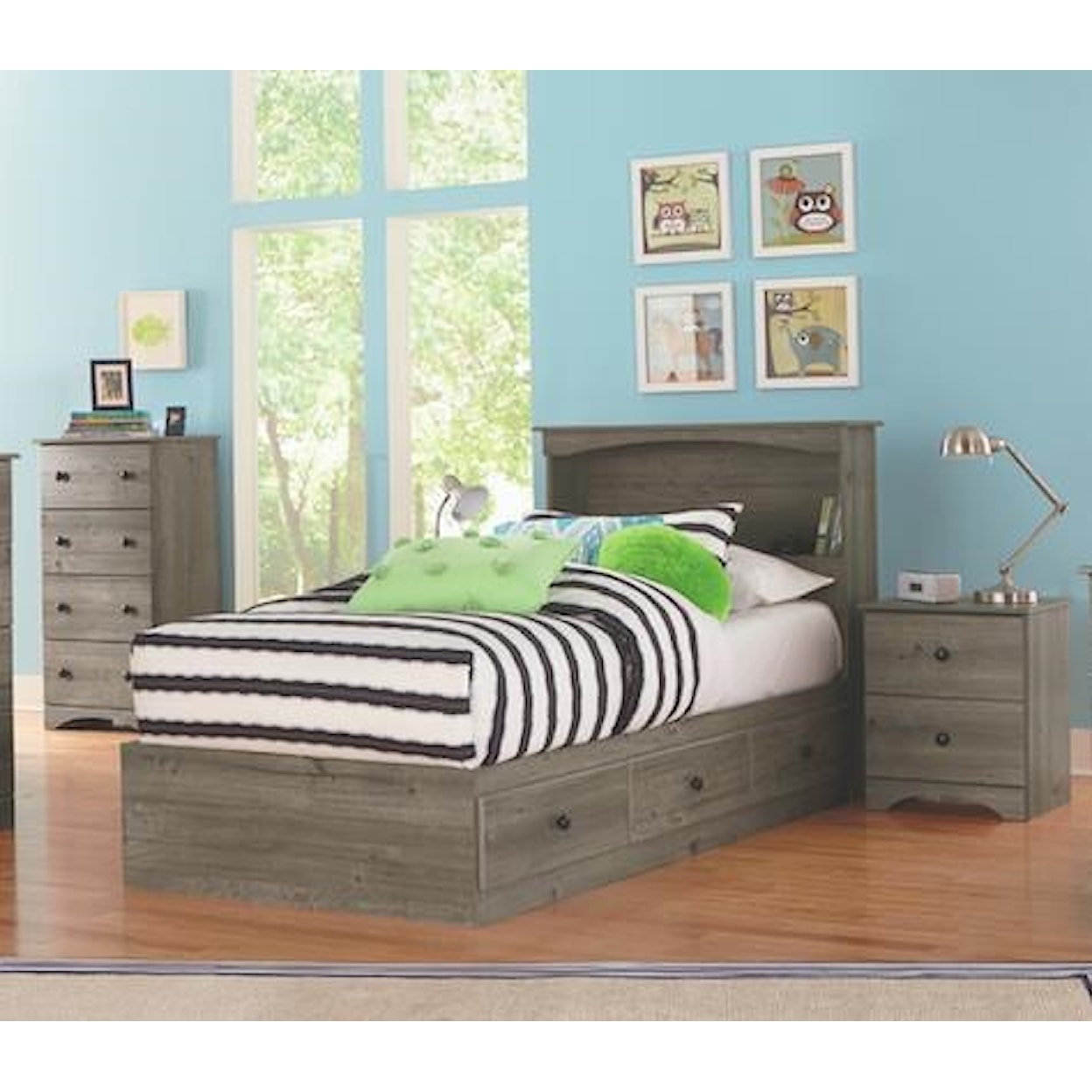 Perdue 13000 Series 5 Piece Twin Storage and Bookcase Headboard