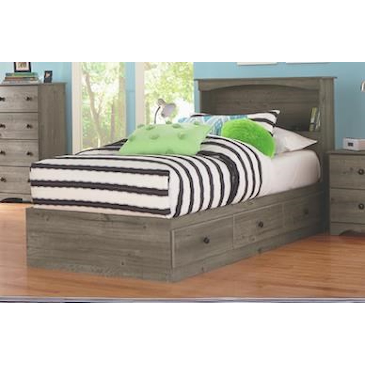 Perdue 13000 Series 4 Piece Twin Storage and Bookcase Headboard