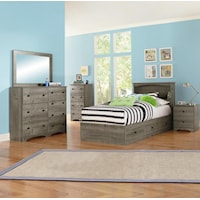 3 Piece Full Bookcase Headboard, 7 Drawer Chesser and Nightstand Set