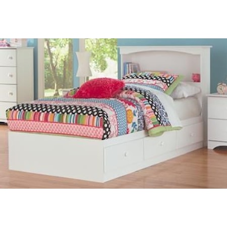 Full Mates Storage Bed with Paneled Headboar