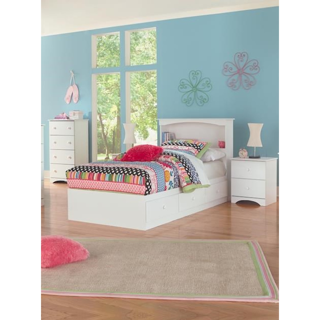 Perdue 14000 Series 5 Piece Full Storage and Bookcase Headboard 