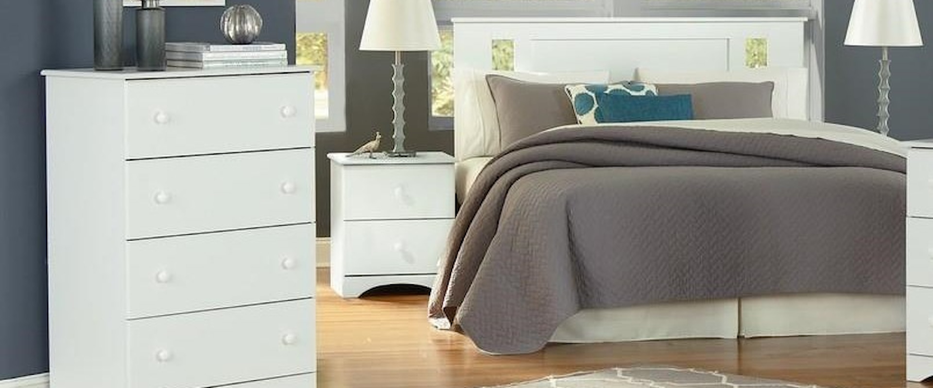 3 Piece Twin Bookcase Headboard, Nightstand and 32" Chest Set