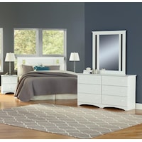 4 Piece Twin Bookcase Headboard, 59" Dresser, Mirror and Nightstand Set