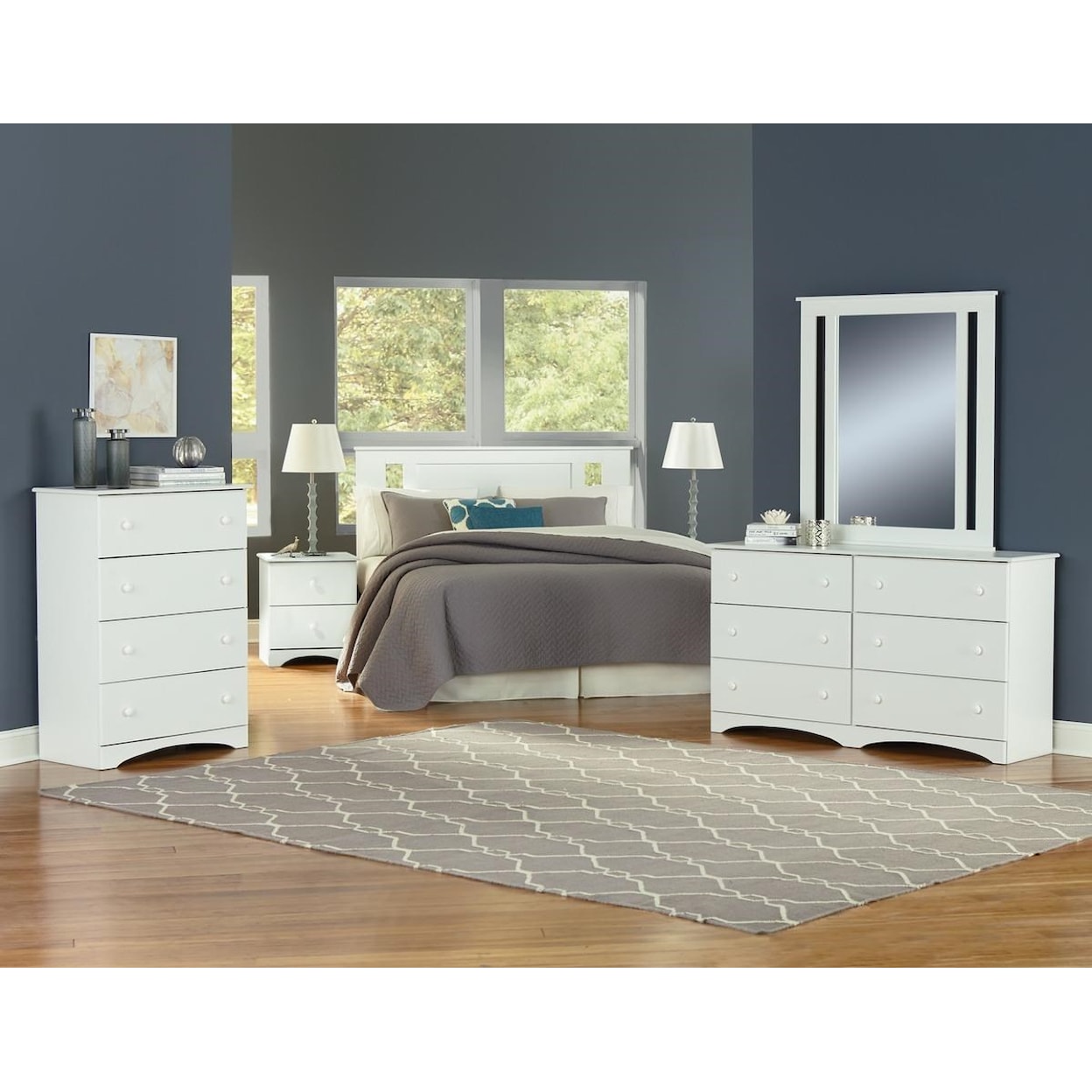 Perdue 14000 Series 5 Piece Twin Bookcase Bedroom Set