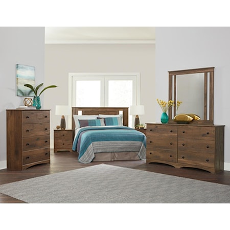3 Piece Full Panel Headboard, Nightstand and 32" Chest Set