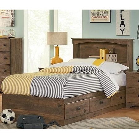 2 Piece Full Bookcase Bed