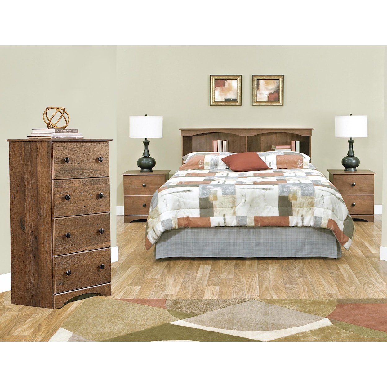 Perdue 15000 Series 3 Piece Queen Bookcase Bedroom Set
