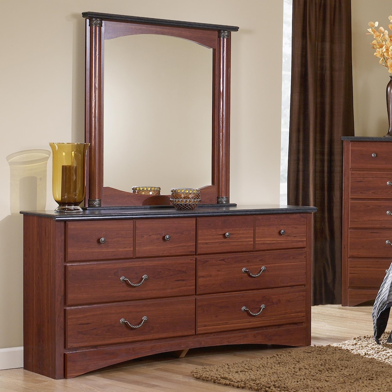 Perdue 30000 Series 6-Drawer Dresser & Mirror Set