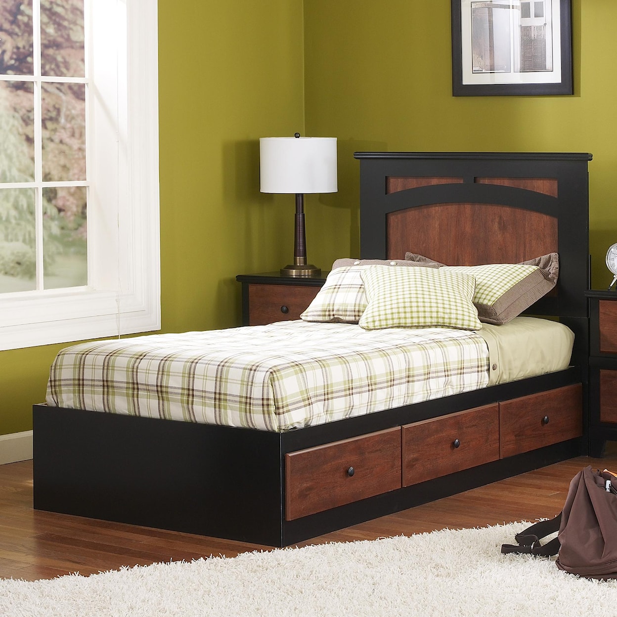 Perdue 49000 Series Twin Mates Bed with Panel Headboard