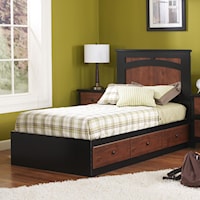 Twin Rustic Mates Bed with Panel Headboard