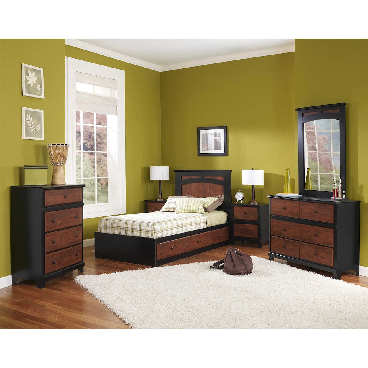 Perdue 49000 Series Twin Mates Bed with Panel Headboard