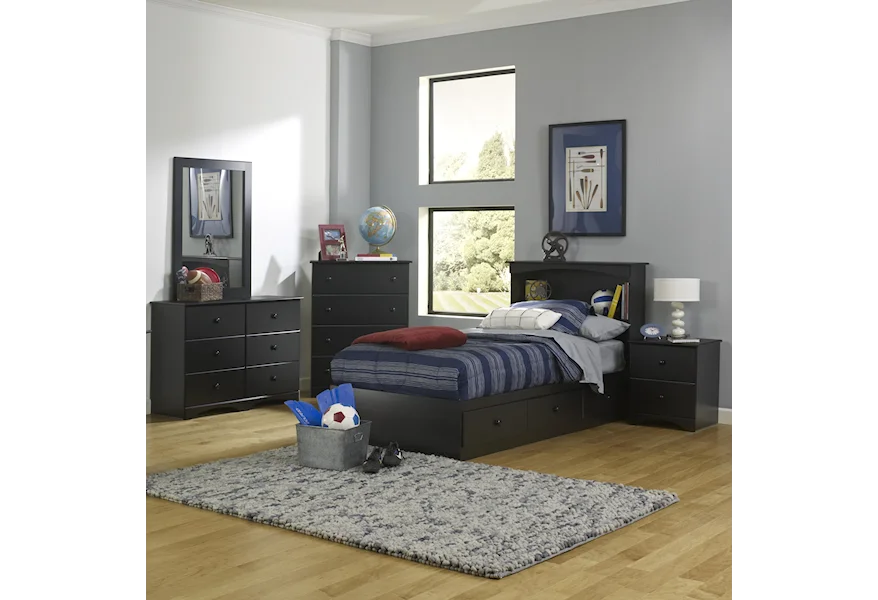 5000 Series Full Bookcase Headboard Package by Perdue at Sam Levitz Furniture