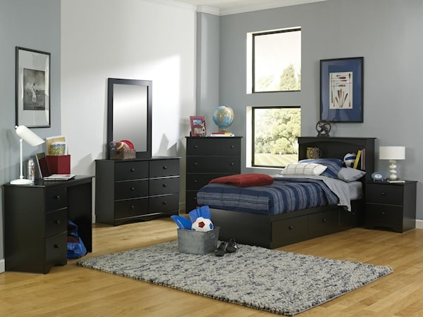 3 Piece Queen Bookcase Bedroom Set