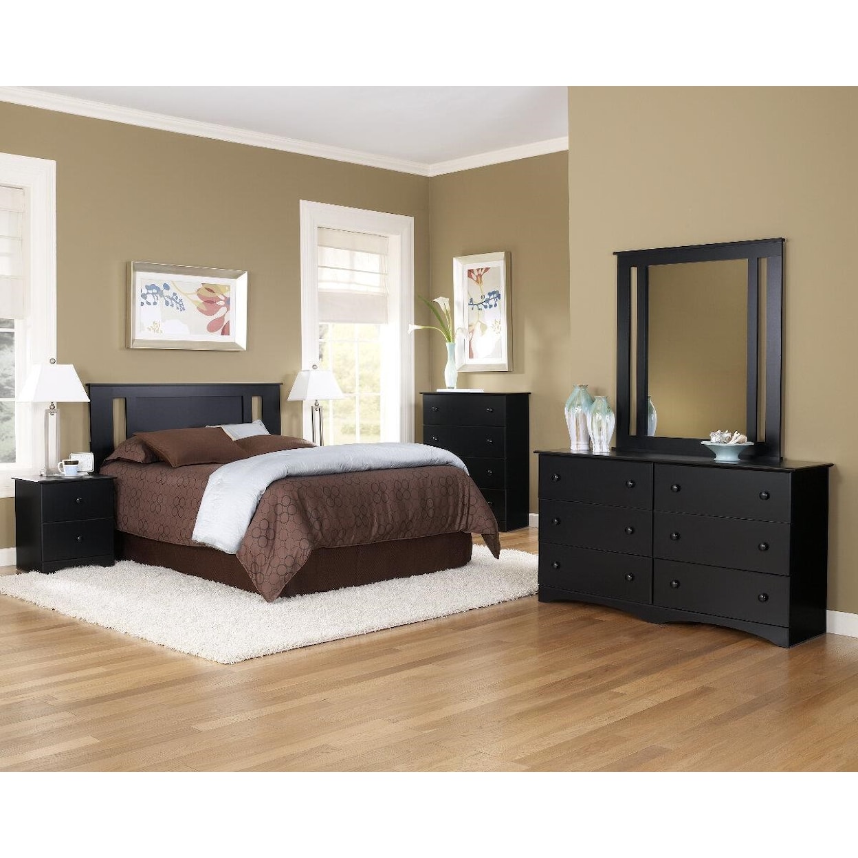 Perdue 5000 Series 4 Piece Queen Bookcase Bedroom Set