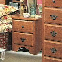 Cottage Heritage Oak 2-Drawer Nightstand