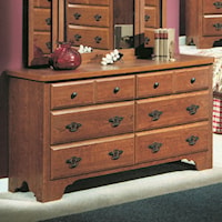 Heritage Oak 6-Drawer Dresser
