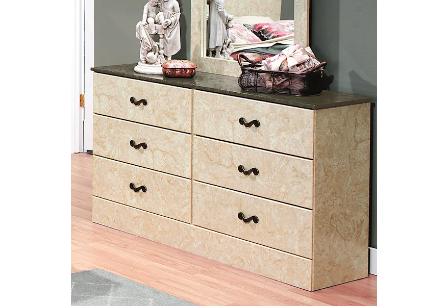 Sicilian Marble 6-Drawer Dresser by Perdue at Rune's Furniture