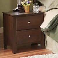 Dark Oak 2-Drawer Nighstand