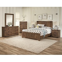 7 Piece Queen Panel Bed, 59" Dresser, Mirror and 2 Nightstand Set