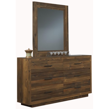 Dresser and Mirror Set