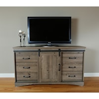 62" Weathered Gray Ash Large TV Console
