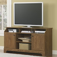 Wood Entertainment Console with Top Open Compartments