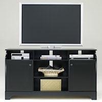 Wood Entertainment Console with Top Open Compartments