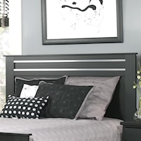 Casual Black King Headboard with Chrome Accents